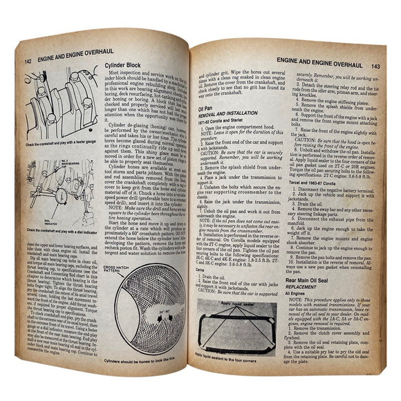 Chilton Toyota Corolla Carina Tercel Starlet 1970-1987 Repair Garage Manual 7036 - Picture 5 of 10